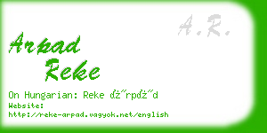 arpad reke business card